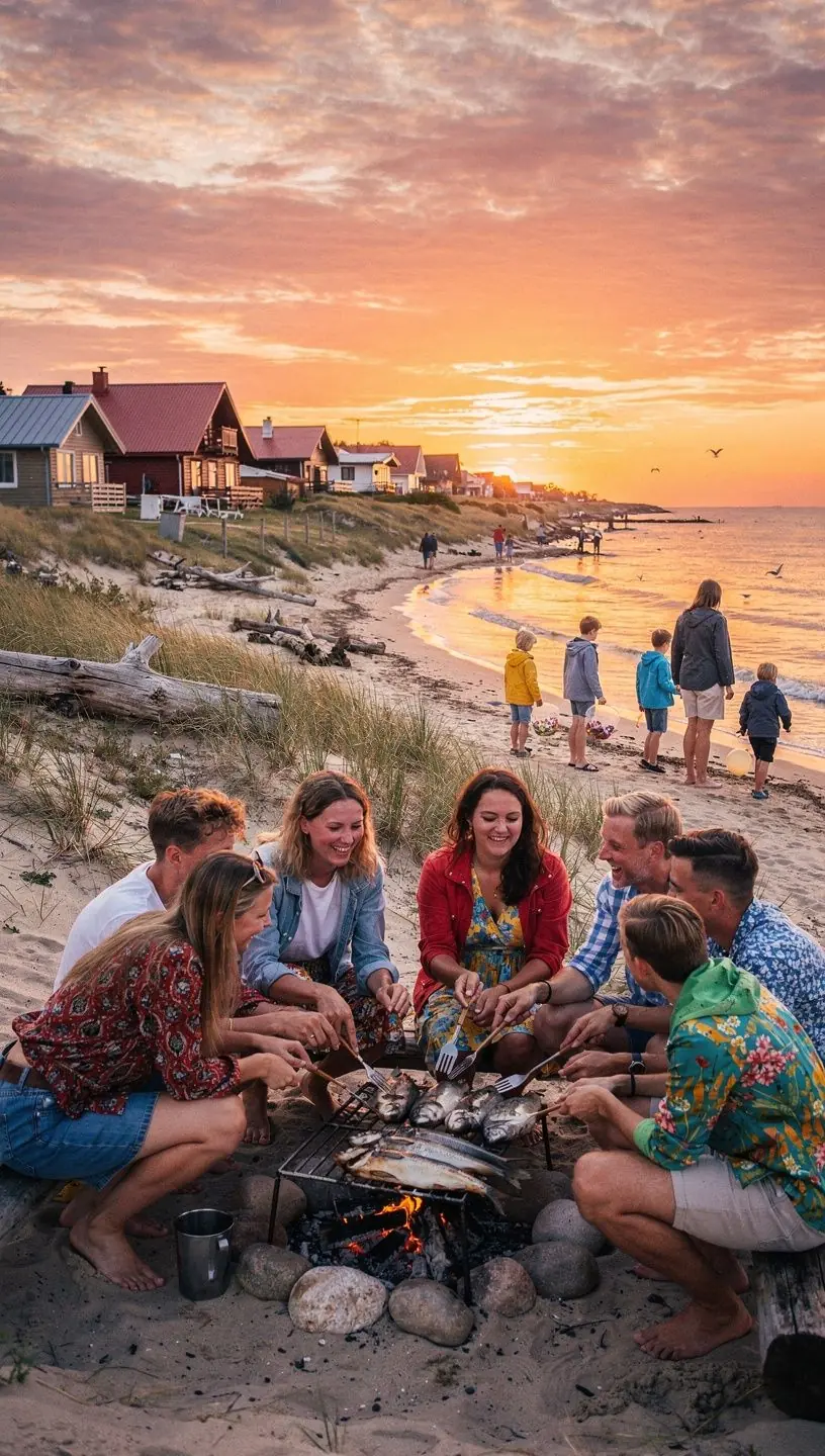 Skats uz lauku ainavu ar tūristu ceļiem un norādēm uz vietējiem apskates objektiem